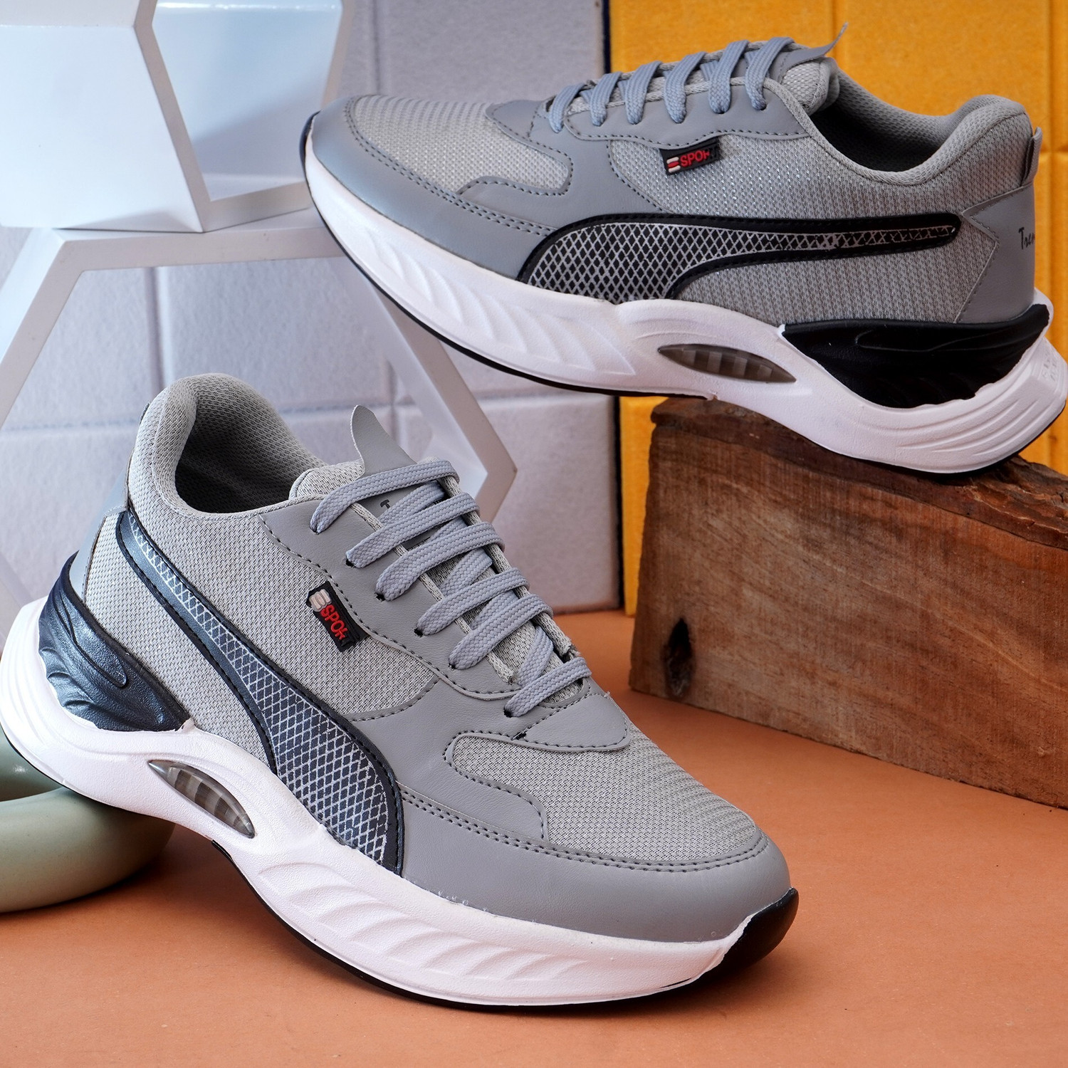 Image of TrendWalk Sneakers For Men (Grey) Sneakers For Men