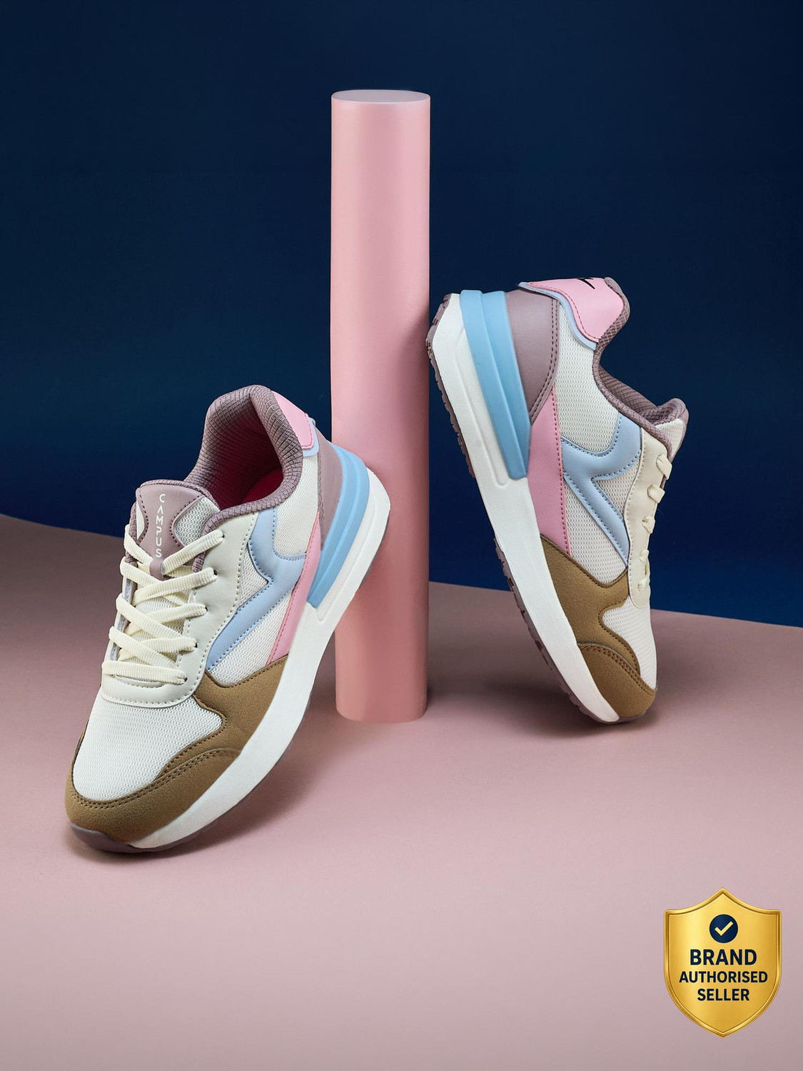 CAMPUS DERBI Casual Shoes | Breezy Mesh Upper | Anti-Slip Sole Design | Stylish Lace-Up Sneakers For Women