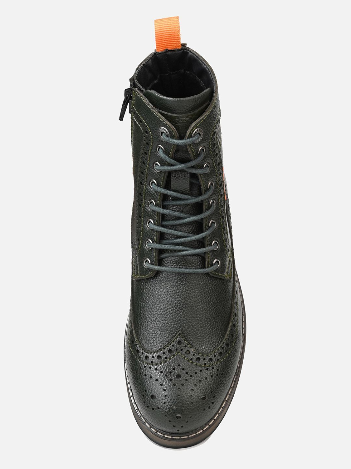 Image of ALBERTO TORRESI Sabastian Green Brouge High Tops Series 36 Boots For Men