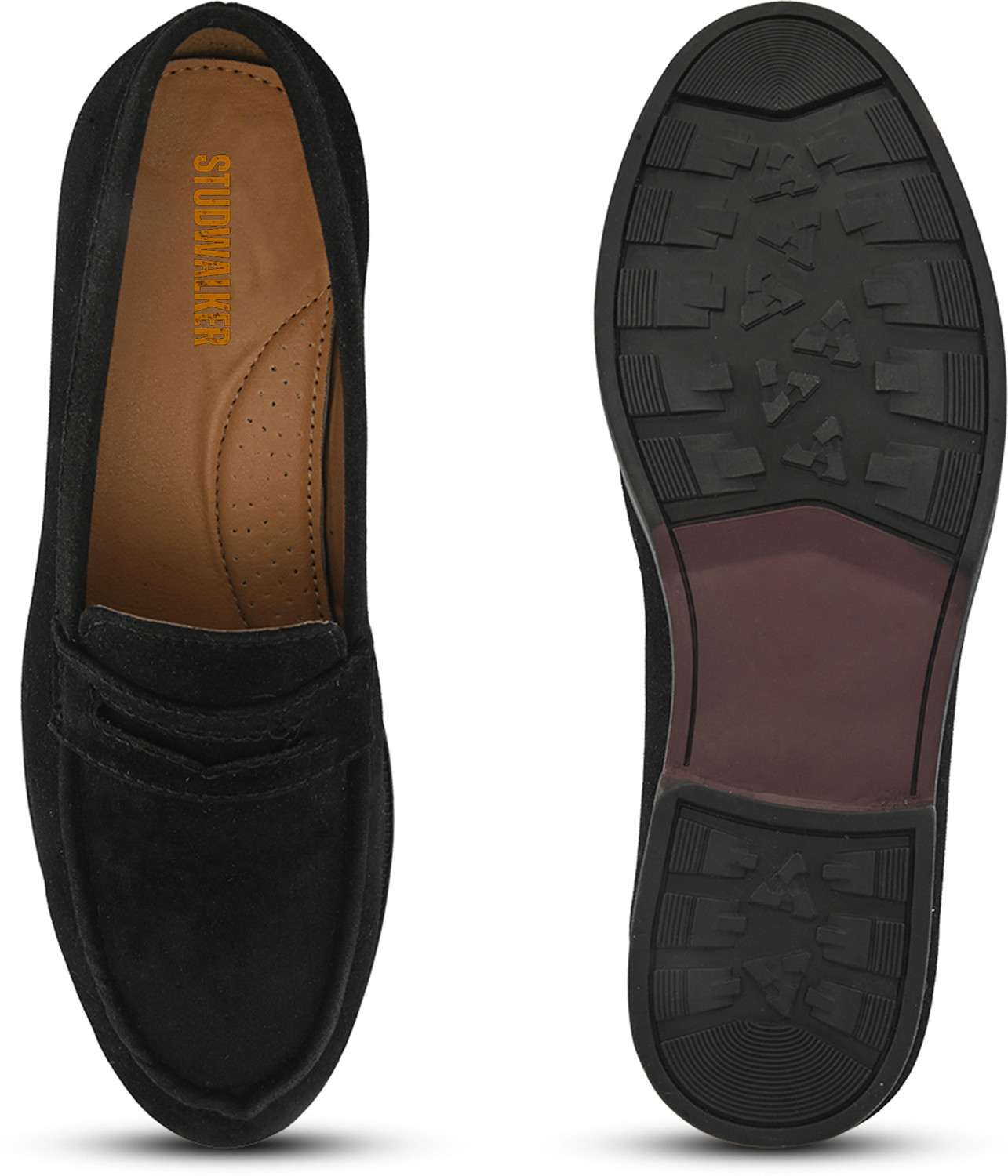 Image of studwalker Classic Suede Penny Loafers for Men | Slip-On Formal & Casual Shoes Loafers For Men