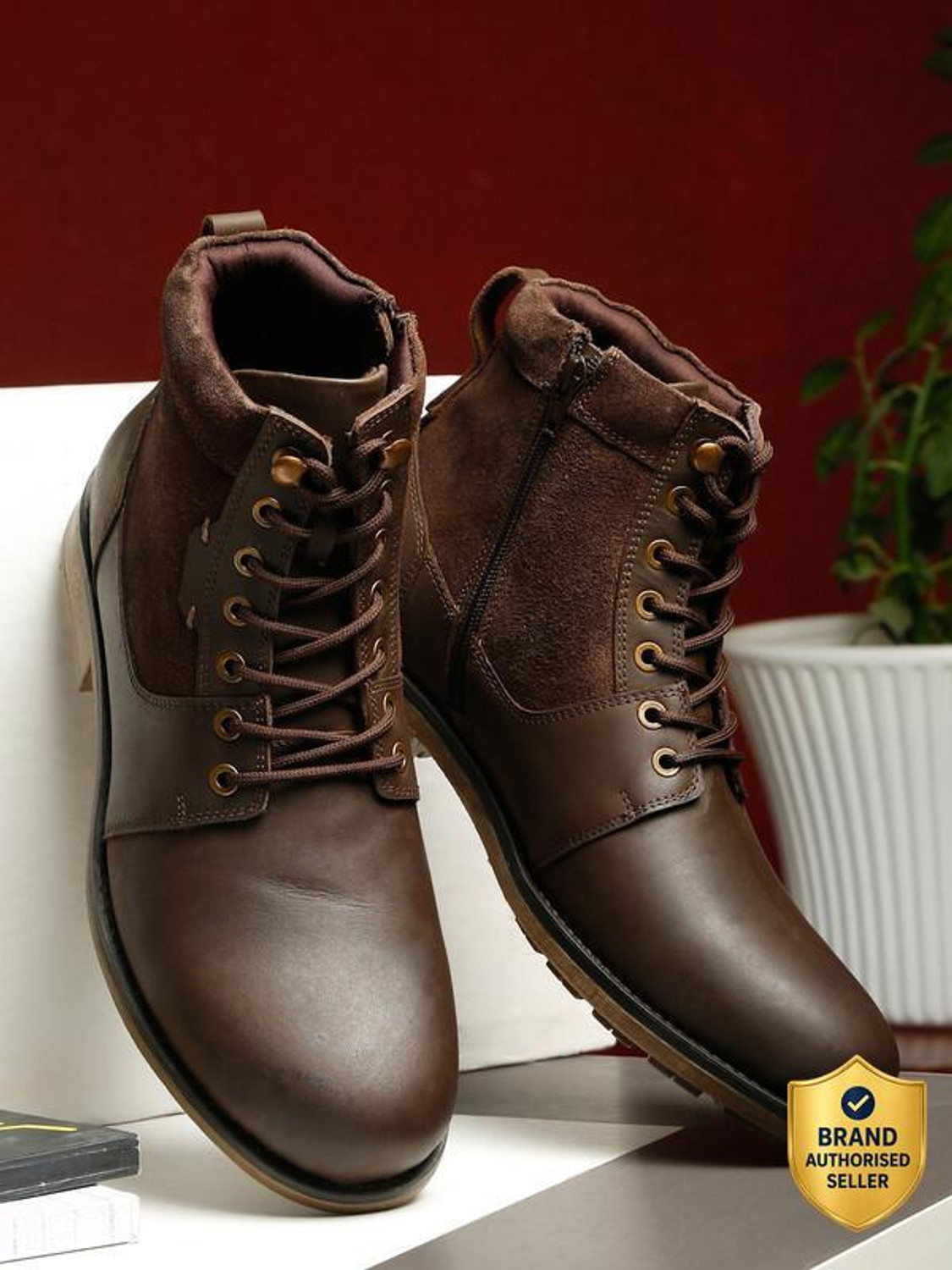 Image of Teakwood Leathers BROWN LEATHER MEN BOOT Boots For Men