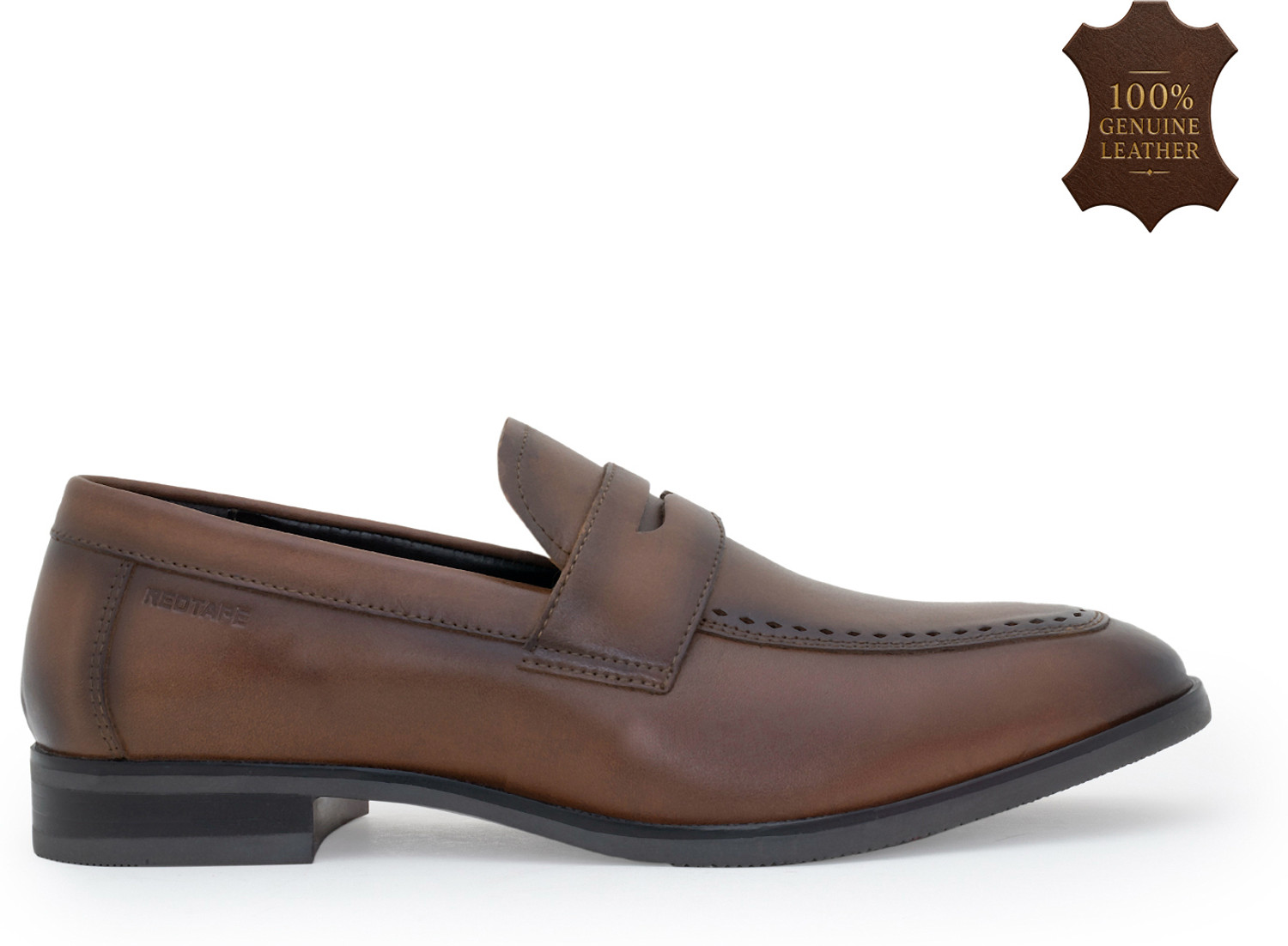 Image of RED TAPE Men's Leather Teak Shoes | Modern Classic Slip On For Men