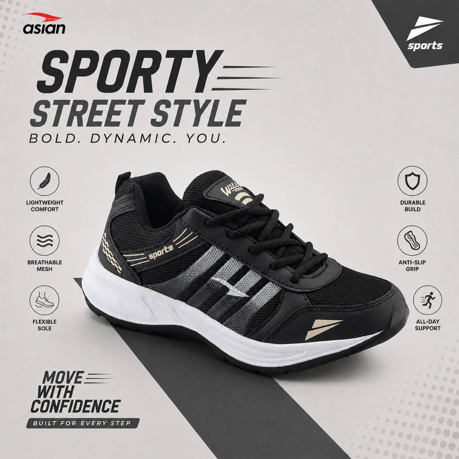 asian Wonder-24 Men's Running Shoes - Image 5