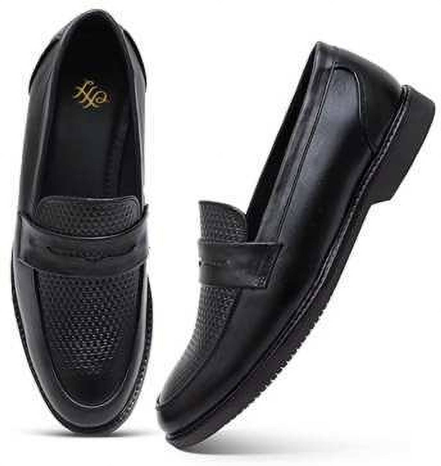 House of Pataudi Men's Black Formal Loafers - Image 3