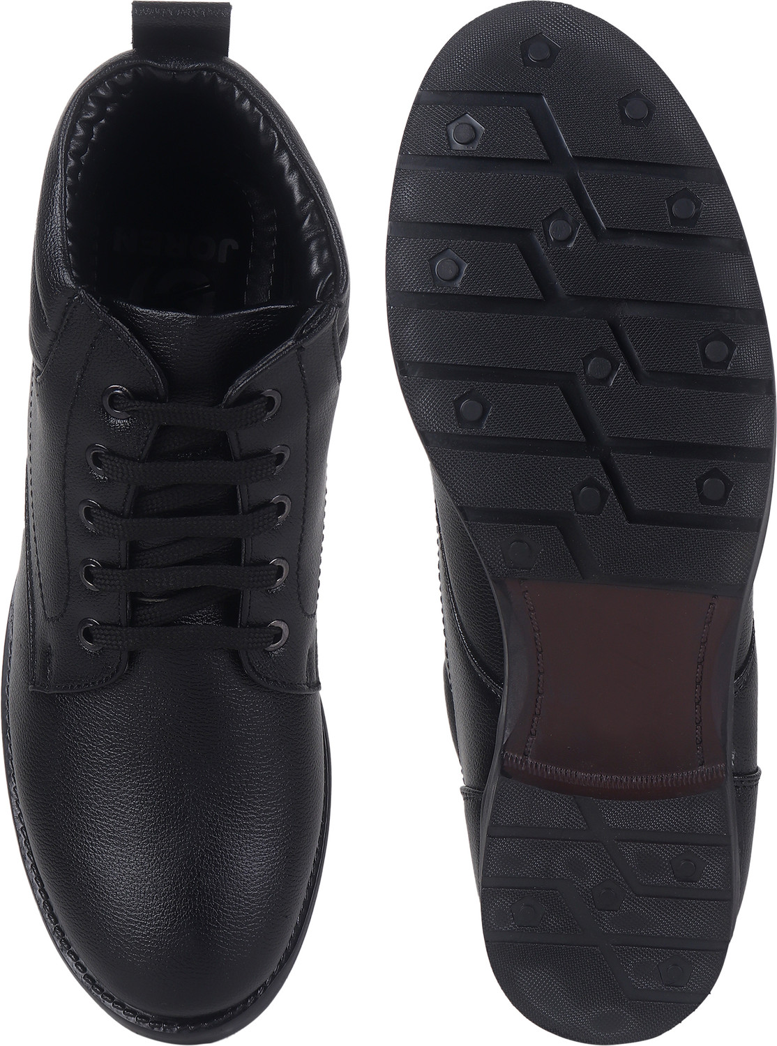 Image of JOREN BLACK Synthetic Leather Boots Boots For Men