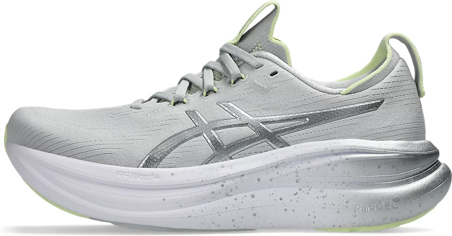 Image of Asics GEL-NIMBUS 28 PLATINUM Running Shoes For Women (Grey, 4)