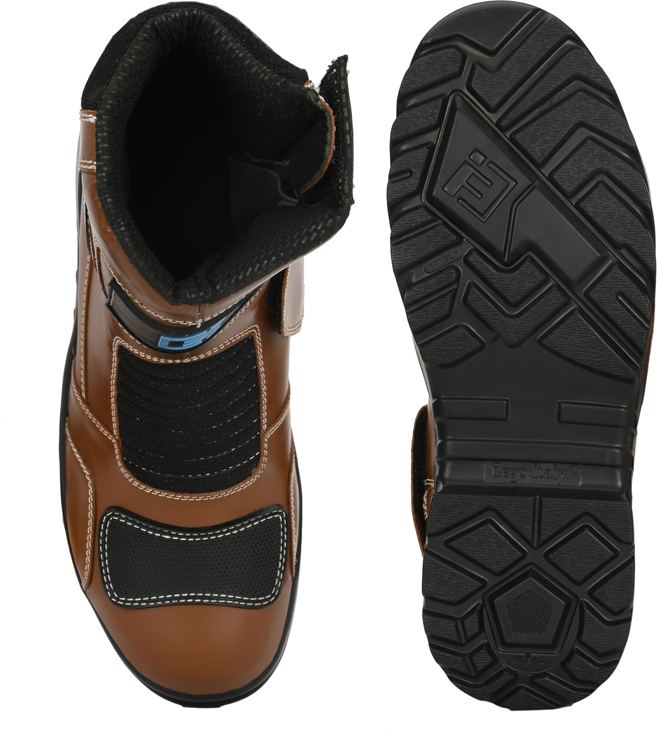 Image of EEGO ITALY Patrol, Water Resistant Biker booan i slip, 3M Reflectors,rubber gear protector Riding Shoes For Men