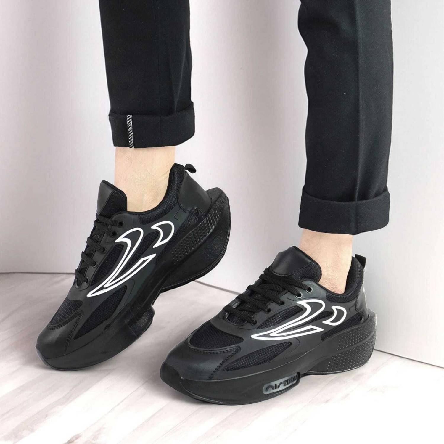 CRAETA Men's Black Sneakers - Image 4