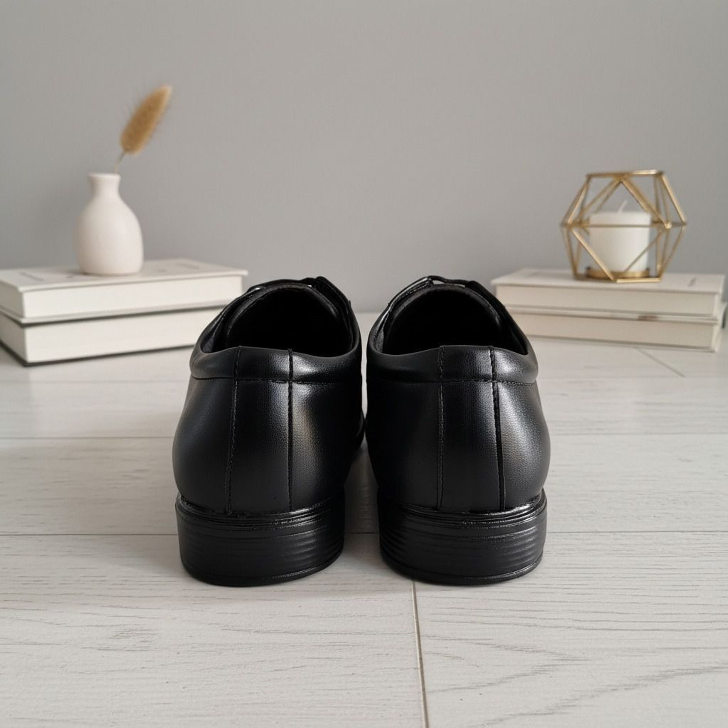 Image of zuliva Men's Black Formal Shoes | Premium Synthetic Leather Derby Office Shoes Corporate Casuals For Men