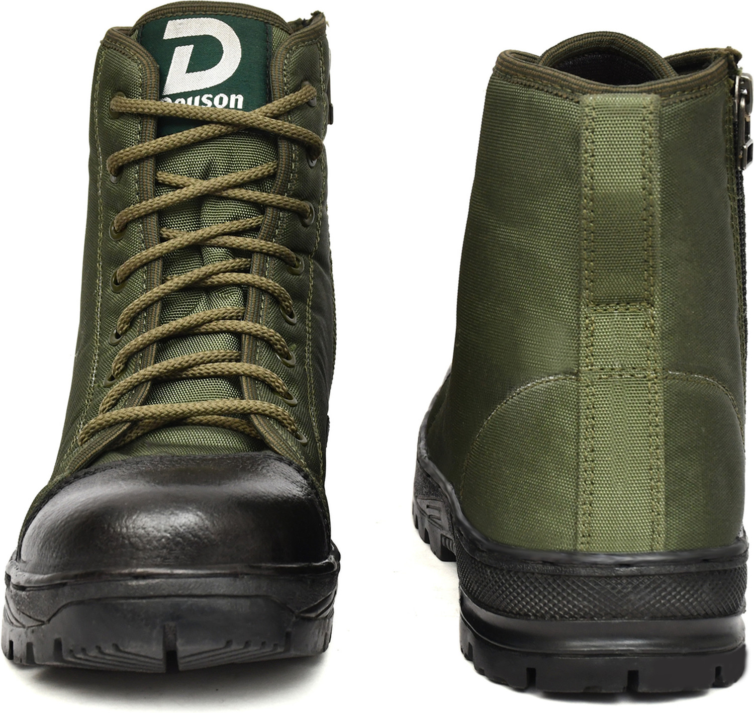 Image of DEUSON Waterproof Jungle Boot Zip Anti Slip Rubber Sole Shoes Army And Trekking Boots Boots For Men