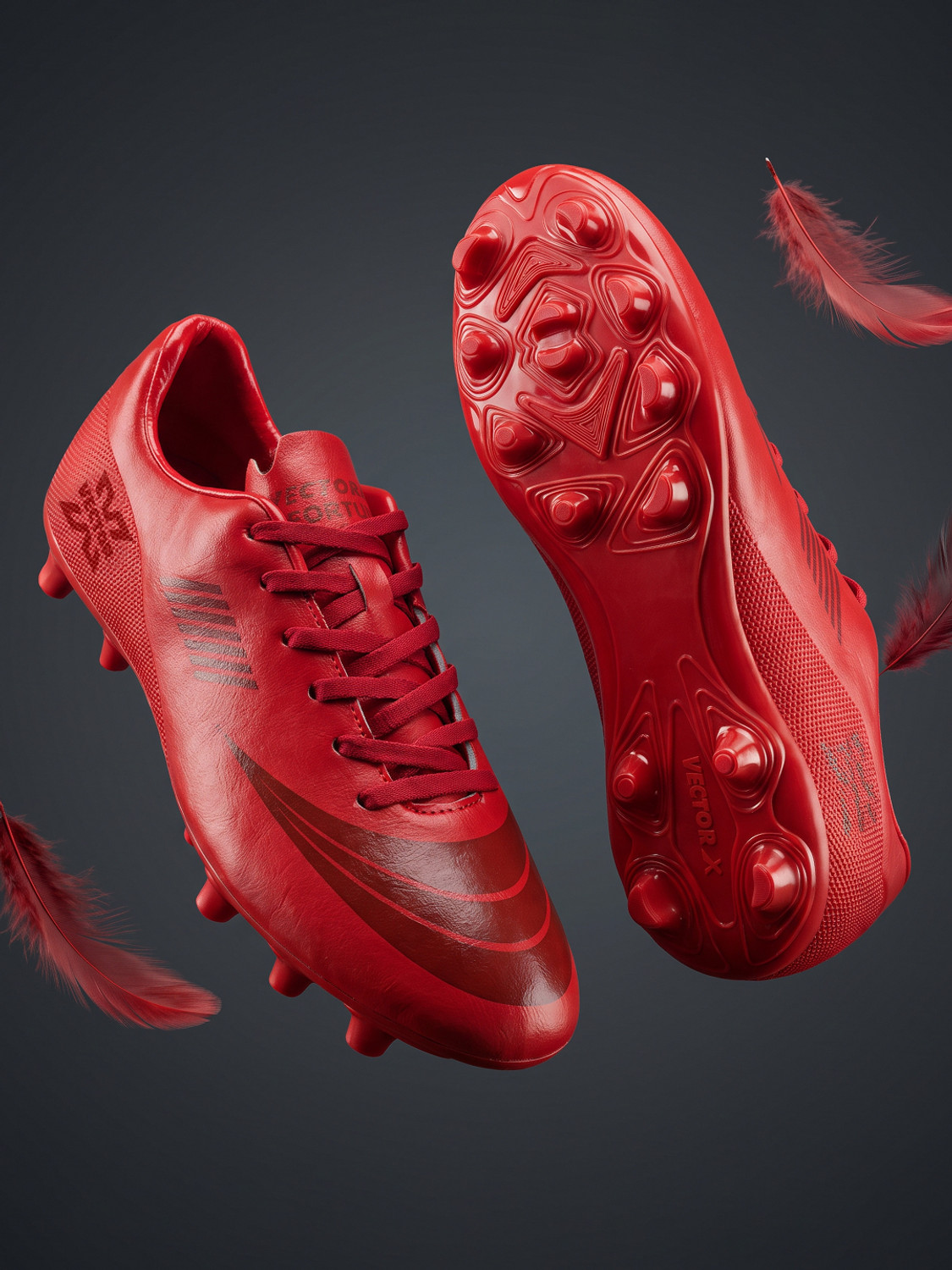 Image of VECTOR X Fortune Premium Textured & Solid Upper Grain & TPU Sole Football Shoes For Men
