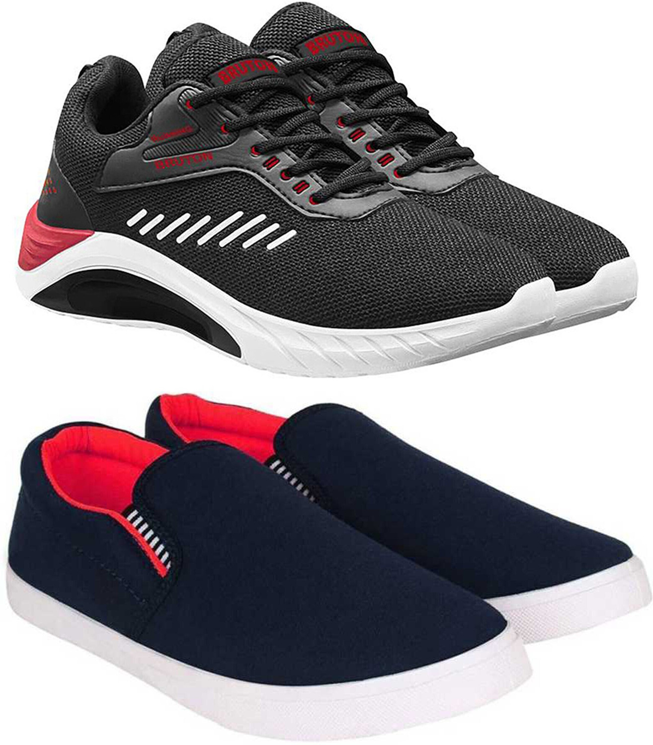 Image of BRUTON Combo Pack of 2 Sports Shoes Running Shoes For Men Running Shoes For Men