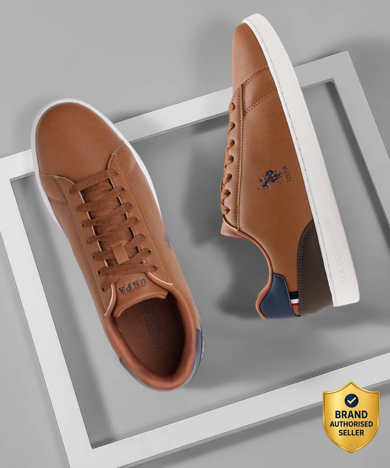 U.S. POLO ASSN. RHEEDE Sneakers for Men, Brown