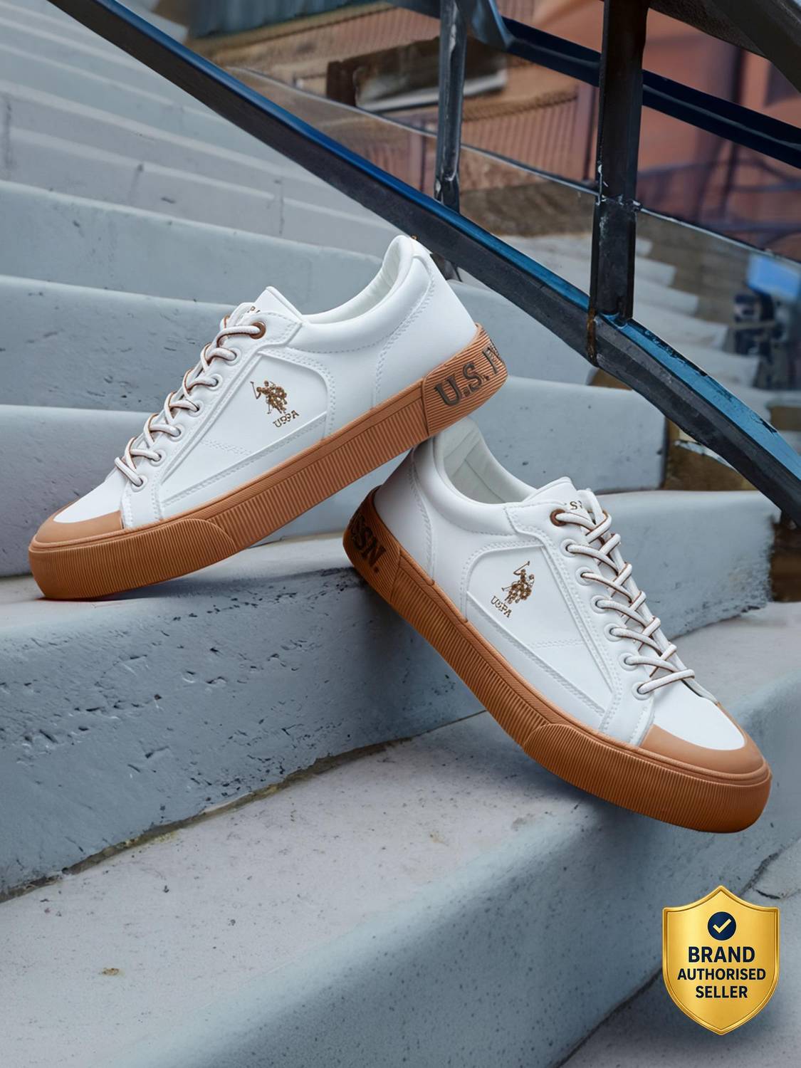U.S. POLO ASSN. Men's White Sneakers