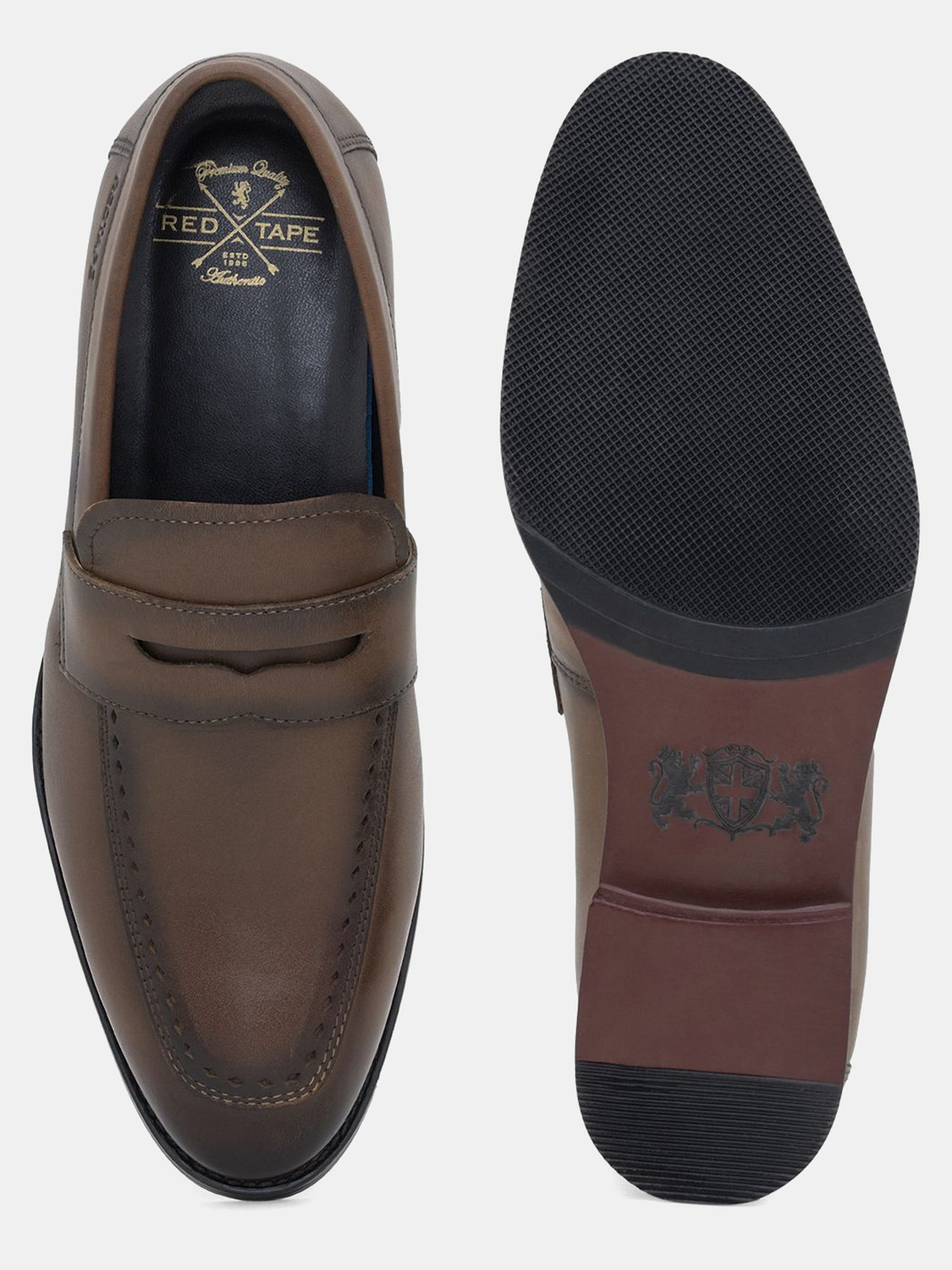 Image of RED TAPE Men's Leather Teak Shoes | Modern Classic Slip On For Men