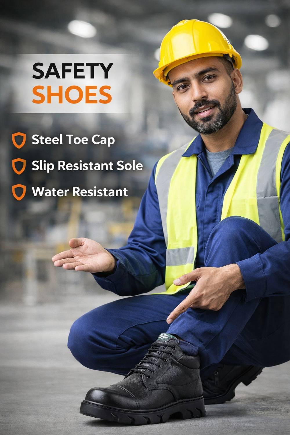 OMEE GOLD Men's Steel Toe Safety Shoes, Gold - Image 2