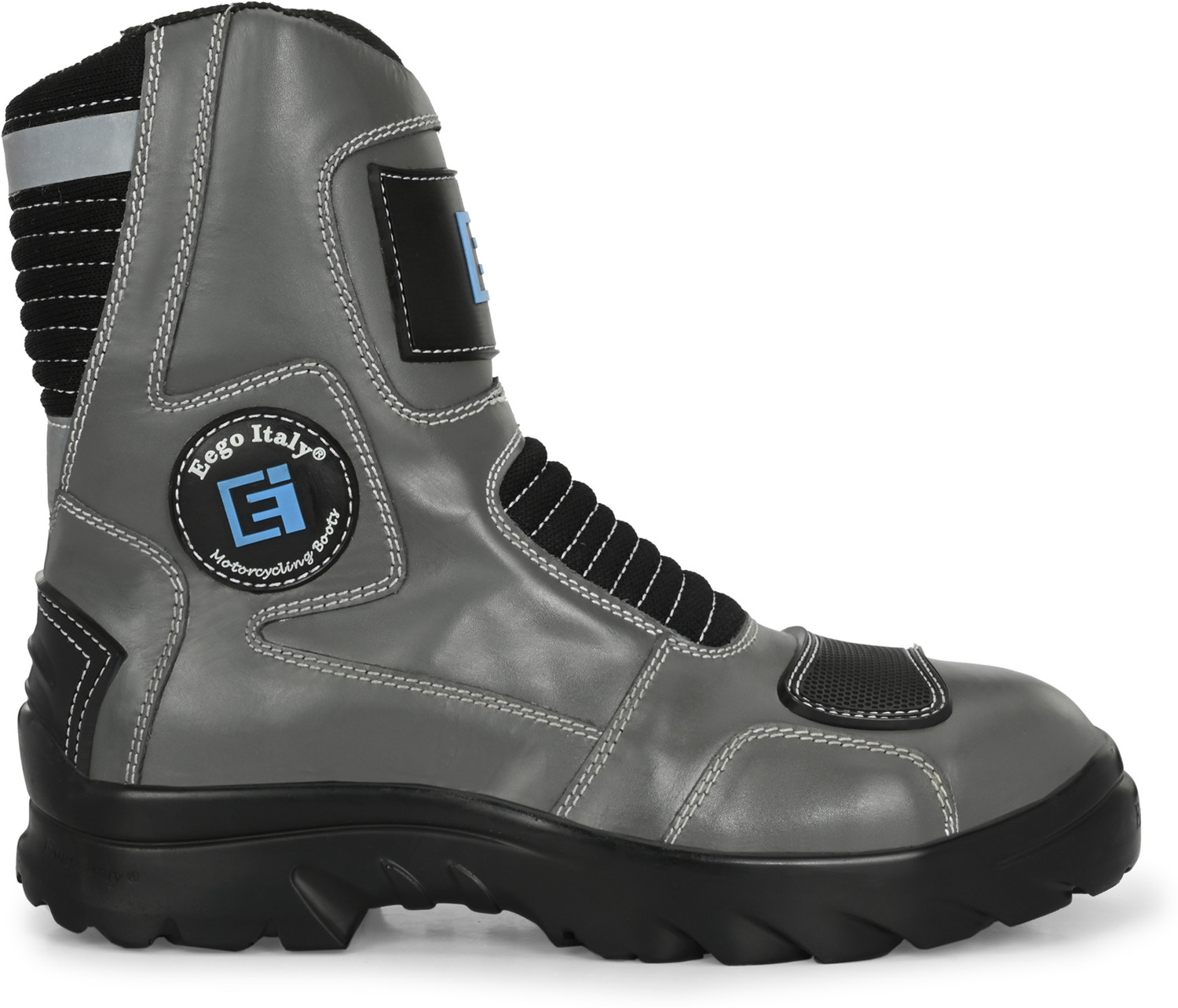 Image of EEGO ITALY Patrol, Water Resistant Biker booan i slip, 3M Reflectors,rubber gear protector Riding Shoes For Men