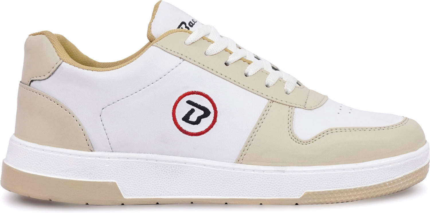 Image of Bacan Men's White & Beige Casual Sneakers | Lace-Up Comfortable Shoes Sneakers For Men