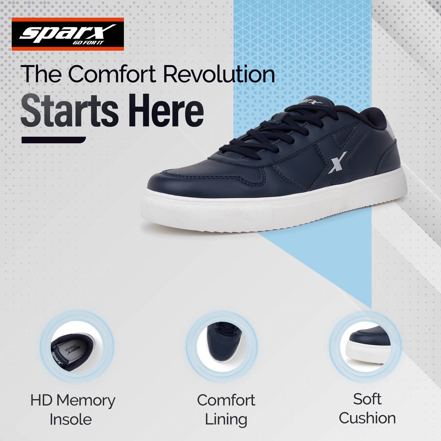 Sparx SM 9065 Men's Blue Sneakers - Image 4