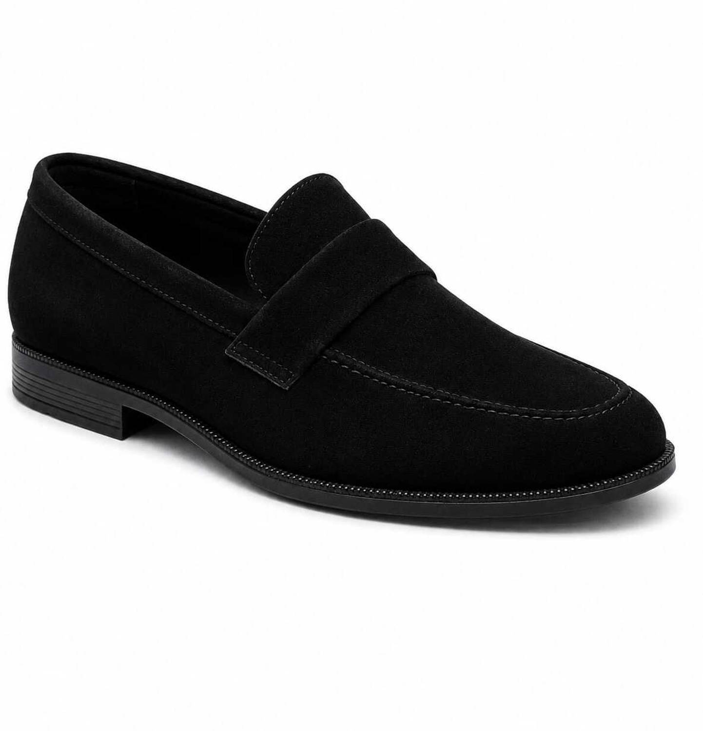 UZ TRADE Men's Black Suede Slip-On Loafers - Image 3