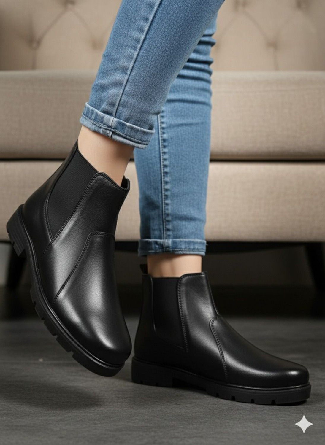 Image of Posewalk Lightweight Comfort Summer Trendy Premium Stylish Black Boots For Women