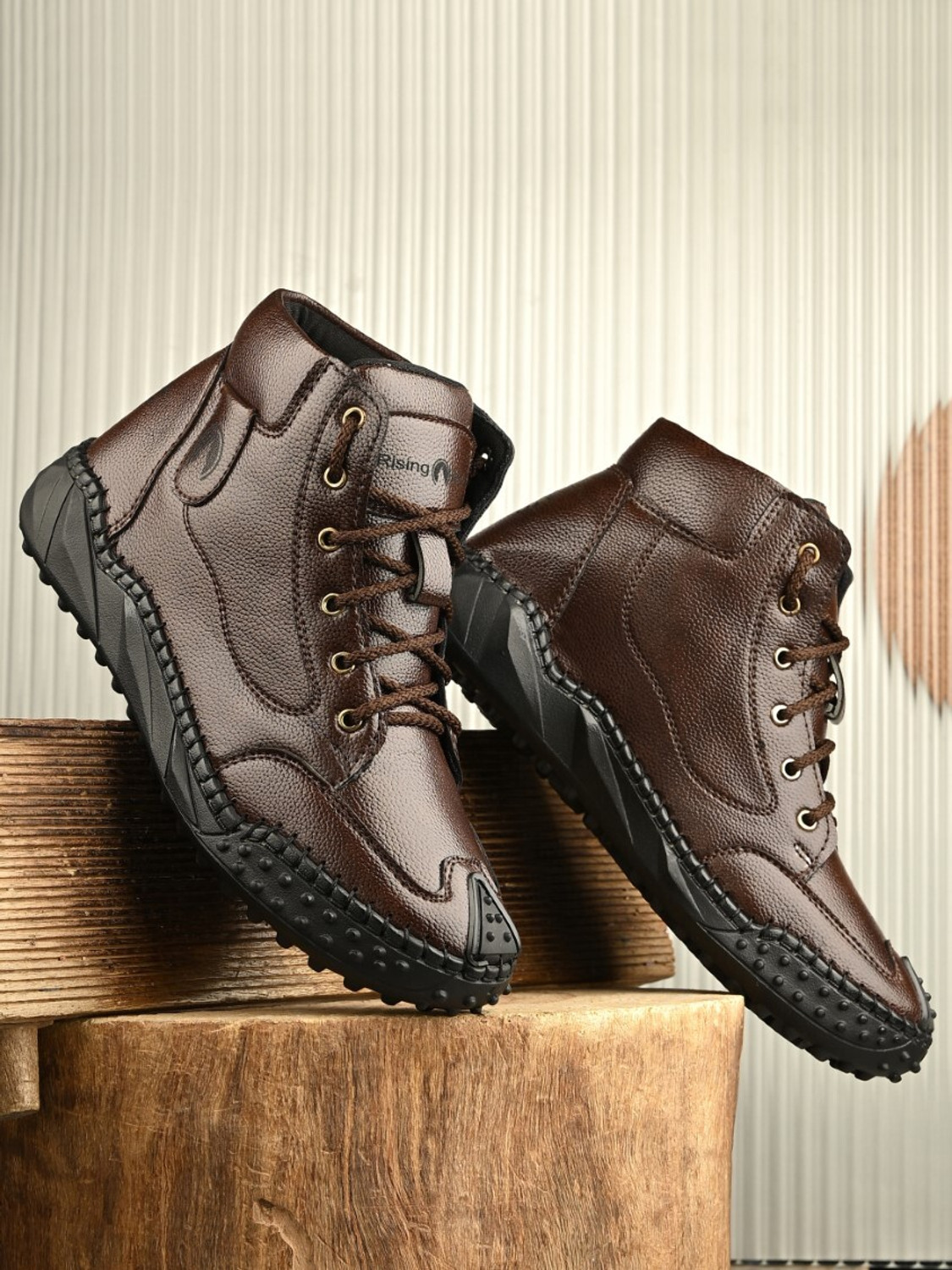 Image of Rising Wolf Men's Lightweight Boots | Soft Cushion Comfort | Easy Lace-Up | Everyday Wear Boots For Men