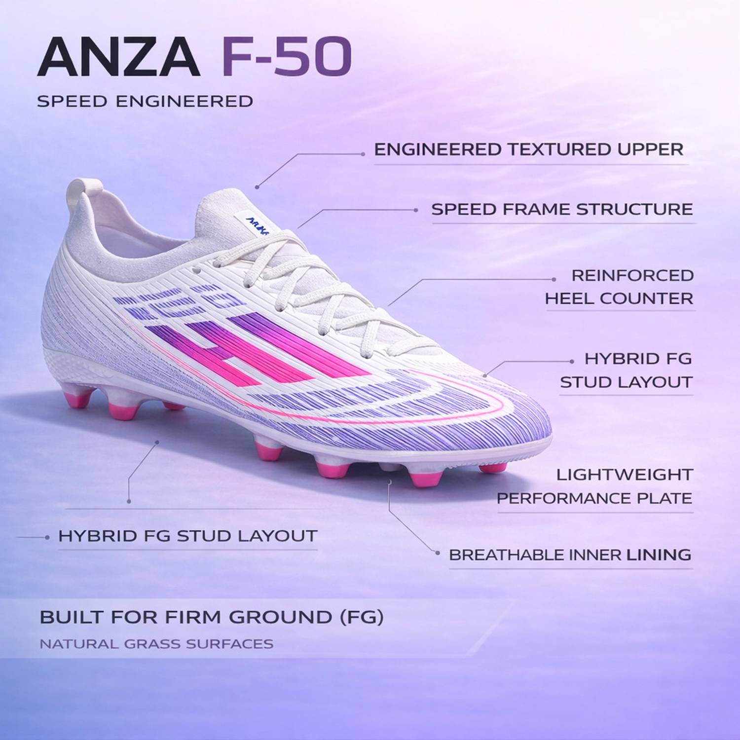ANZA Football Shoes For Men (White) - Image 5