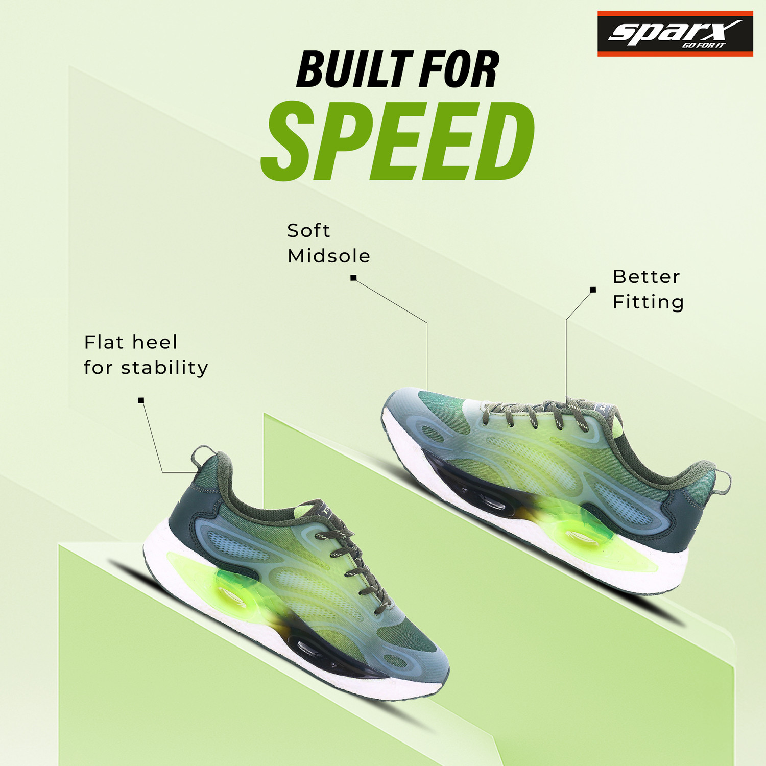 Image of Sparx SM 9075 | Stylish, Comfortable | Running Shoes For Men (Olive, Green, 9)
