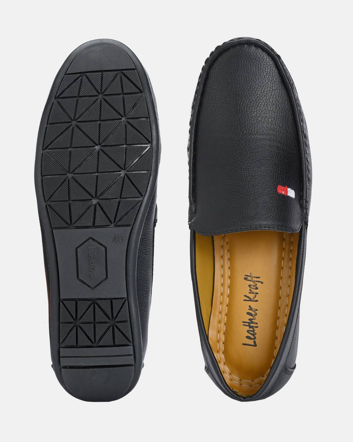 LEATHERKRAFT Men's Black Loafers - Image 4