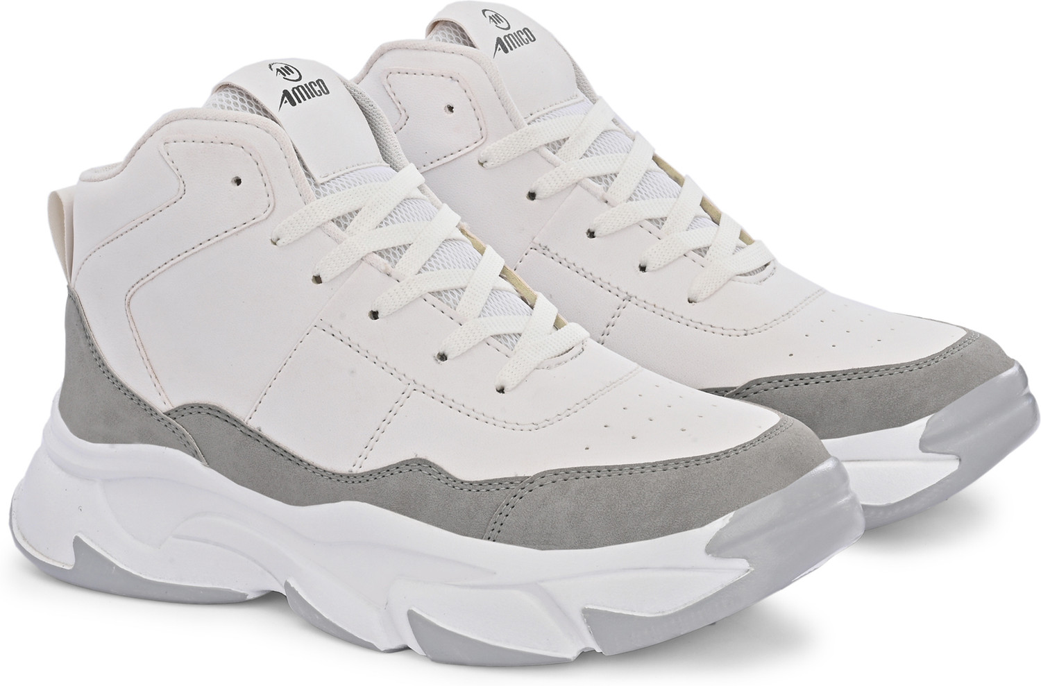 Image of AMICO High-Top Casual Sneakers | Stylish Lace-Up Shoes for Men Casuals For Men