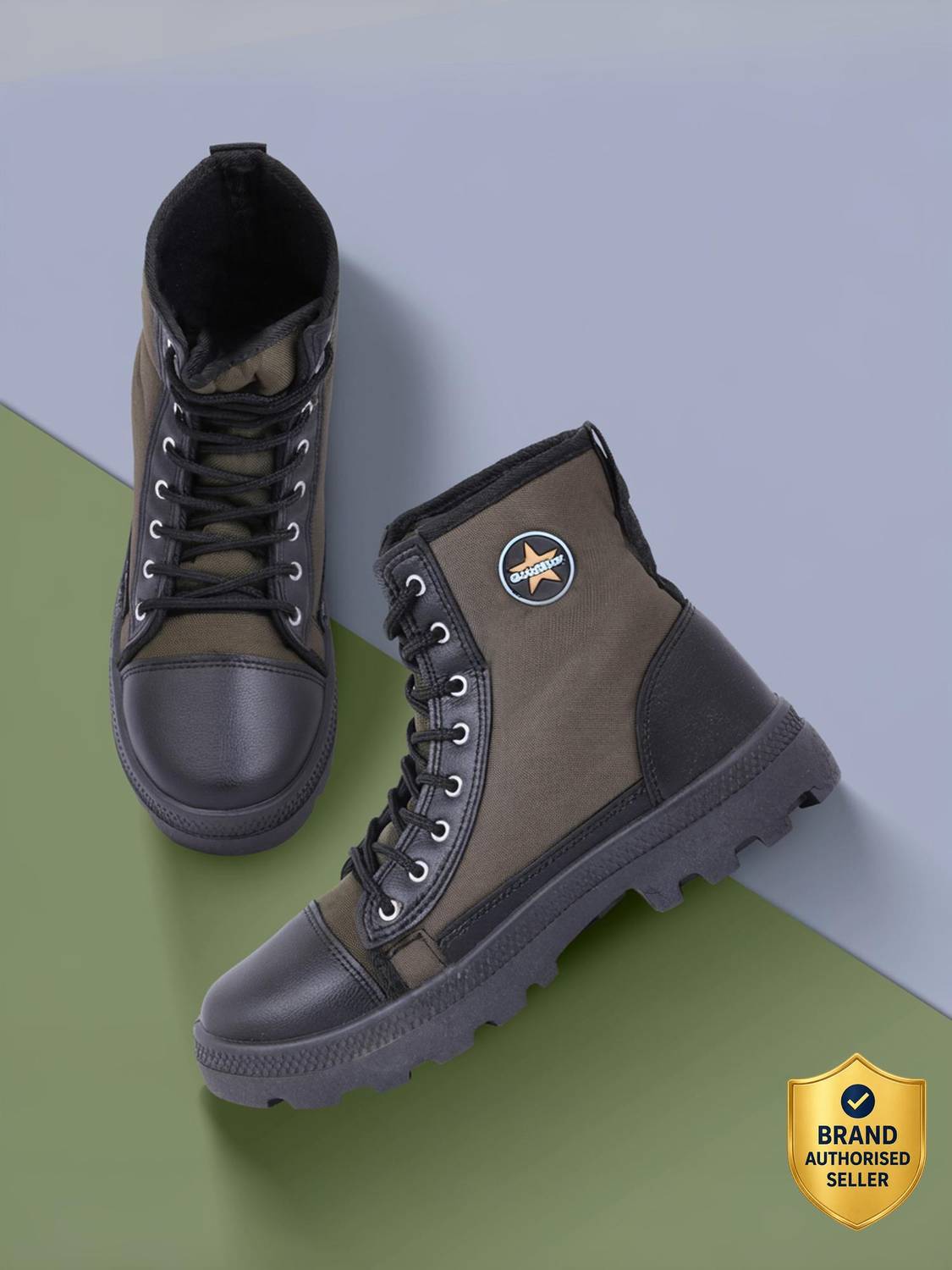 GOLDSTAR PVC'JB Boots For Men Green - Image 1
