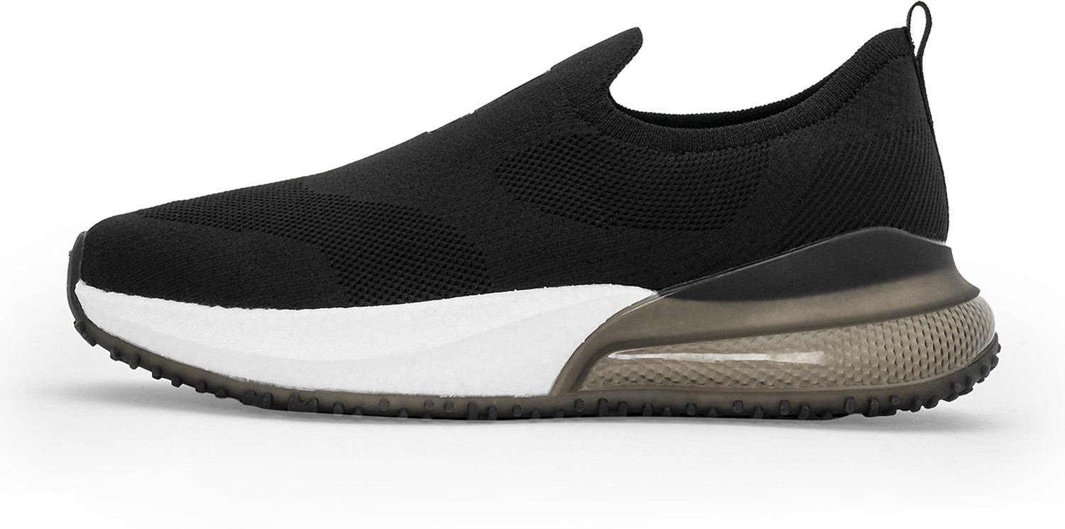 Image of RED TAPE Low Cut Walking Slip-On for Men in Black White | Walking Slip-On Walking Shoes For Men
