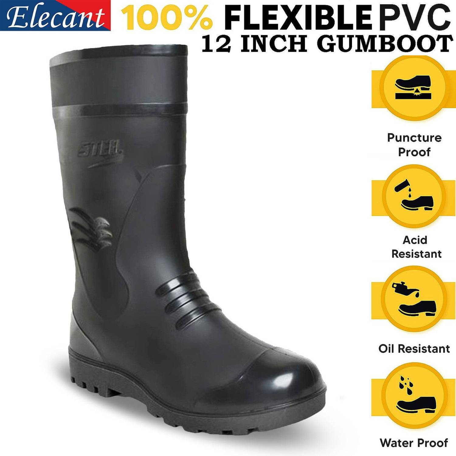 Elecant 12-inch PVC Industrial Gumboots - Image 5