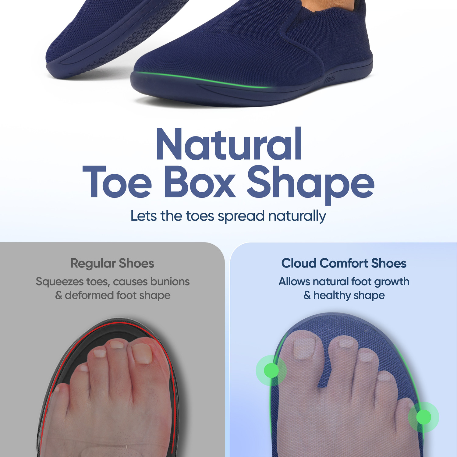 Image of Frido Cloud Comfort Casual Sports Slip-On Shoes, Zero-Drop Barefoot With Wide Toe Box Sneakers For Men