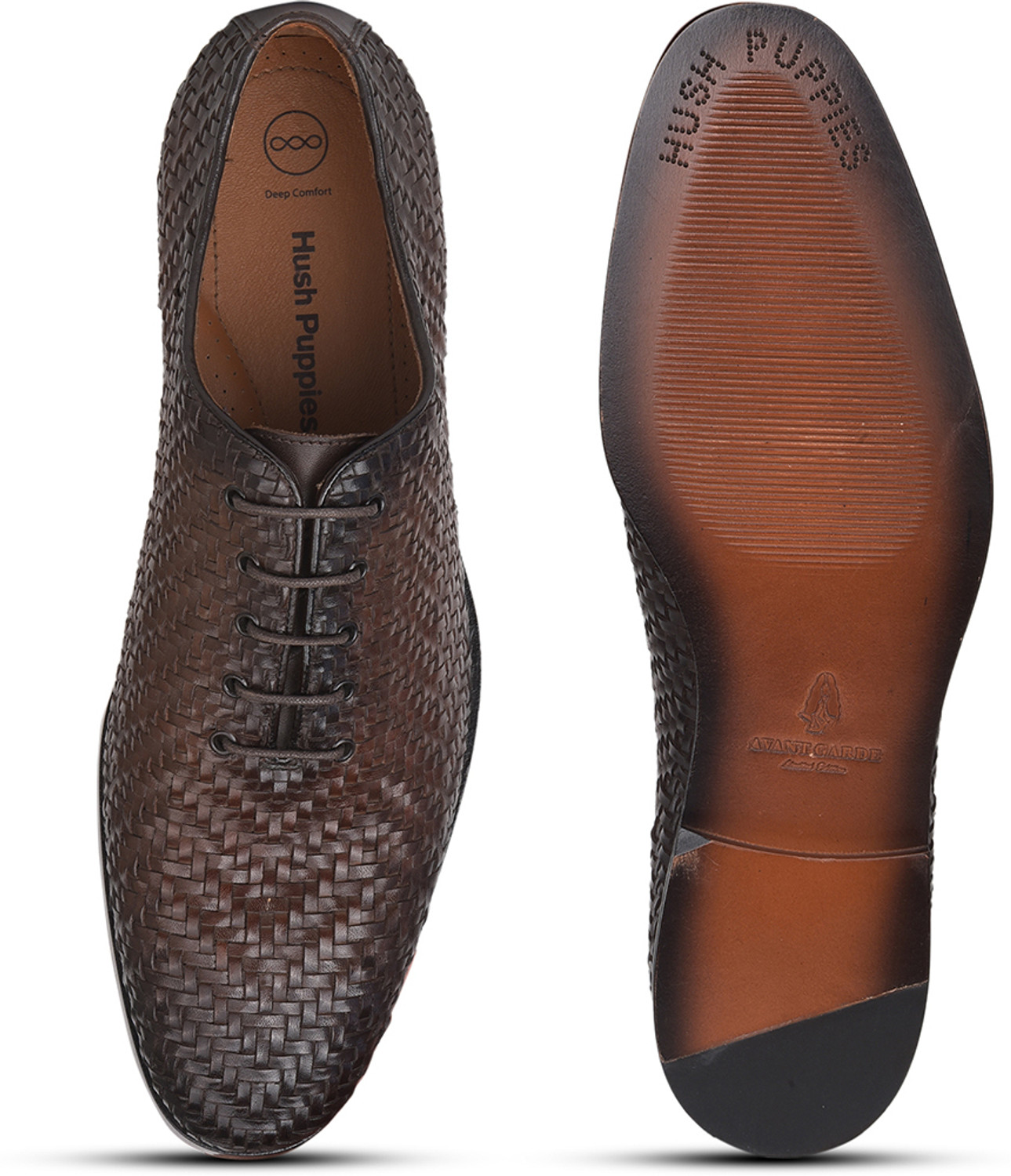 Image of HUSH PUPPIES Men Casual Oxford Lace Up Shoes - Brown (8Uk) Oxford For Men