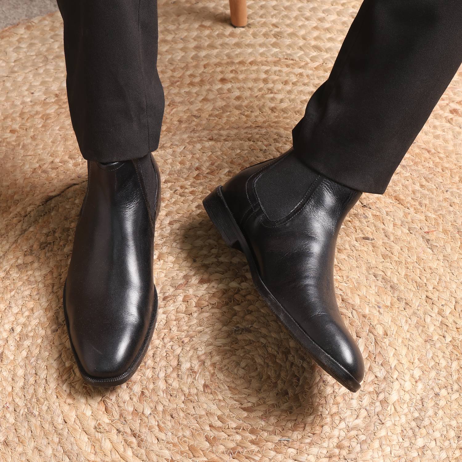 SWATHOOPS Men Black Boots - Image 5