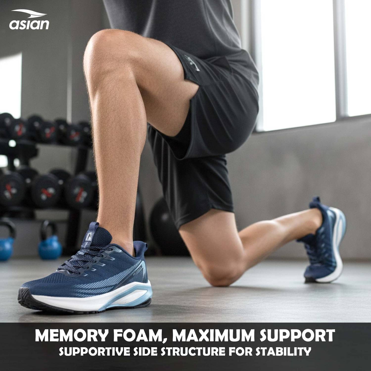 Asian Quantum-17 Running Shoes for Men - Blue - Image 3