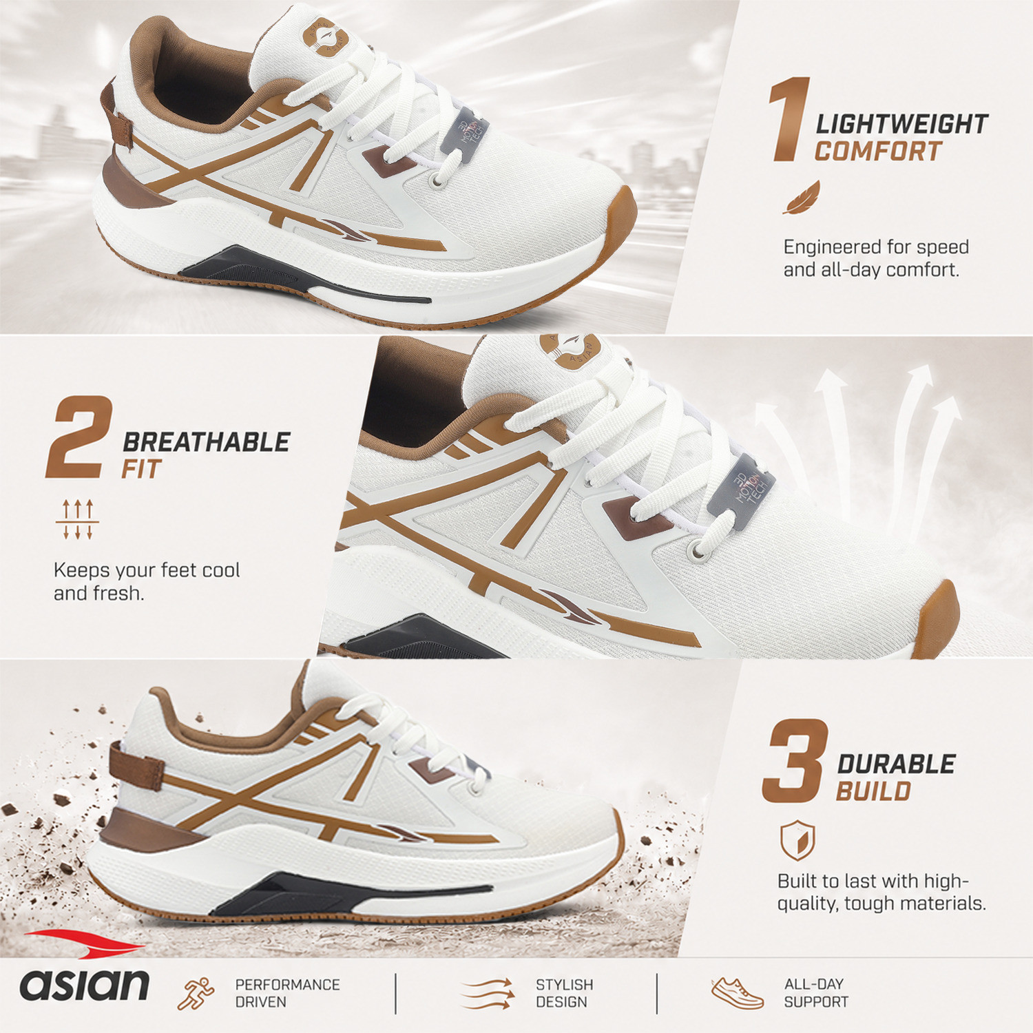 Image of asian Pulse-06 Men's Running Shoes | Breathable Mesh, Soft Cushion & Strong Grip Running Shoes For Men