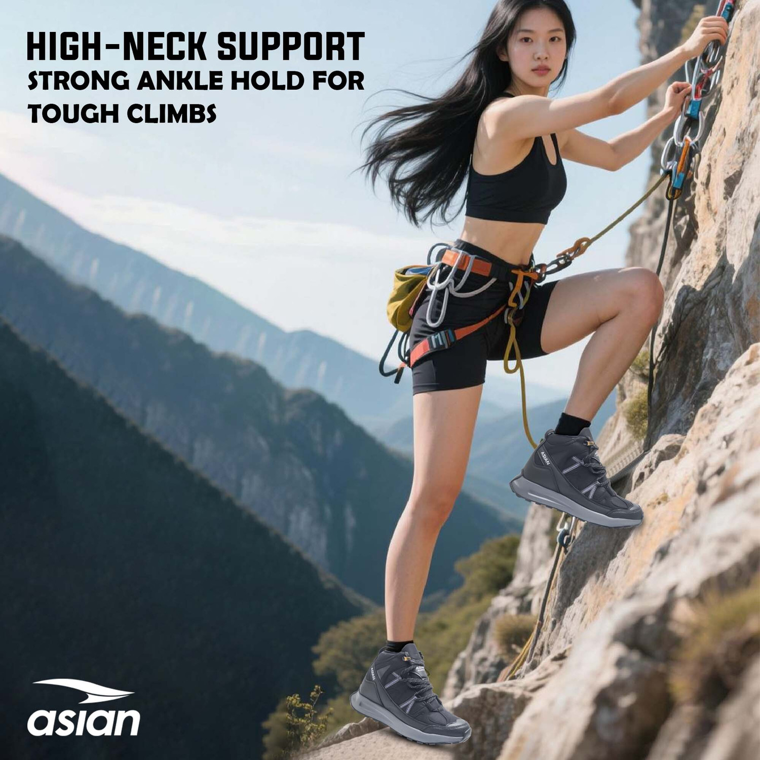 Image of asian Everest W-21 Women's Trekking Shoes | All Terrain Grip with Comfort & Hike Outdoors For Women