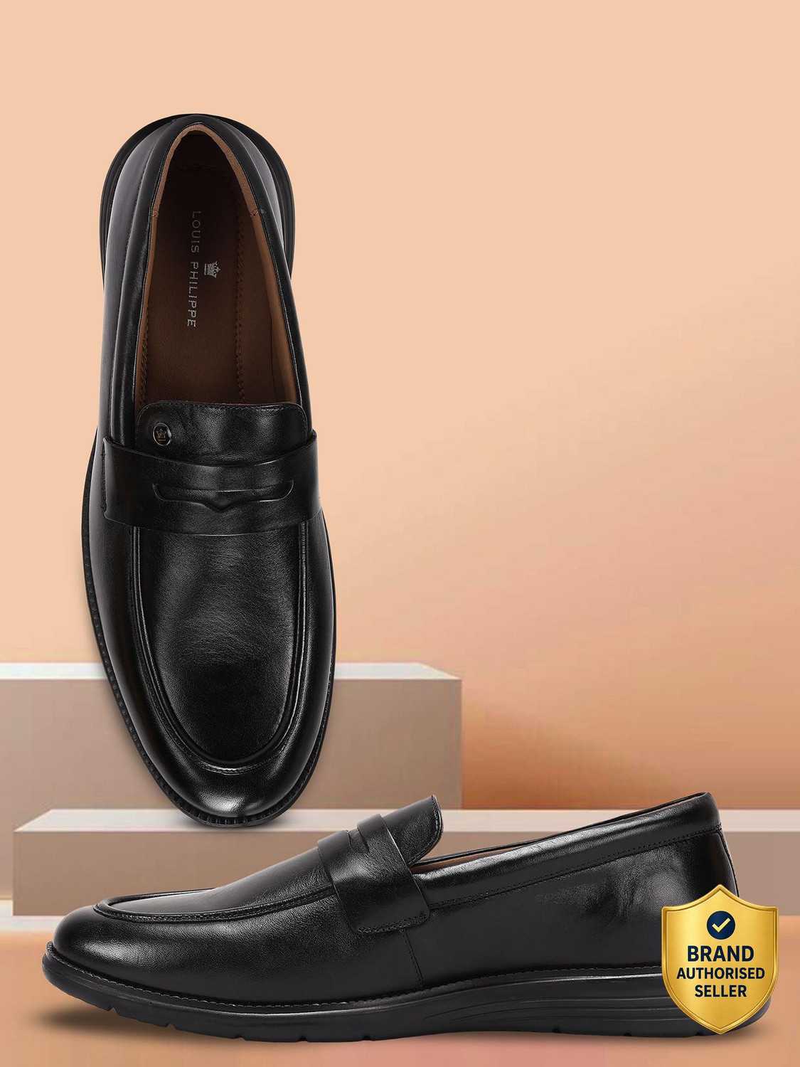 Image of LOUIS PHILIPPE Premium Leather Breathable Light Weight Flat Heel Casual Slip On For Men