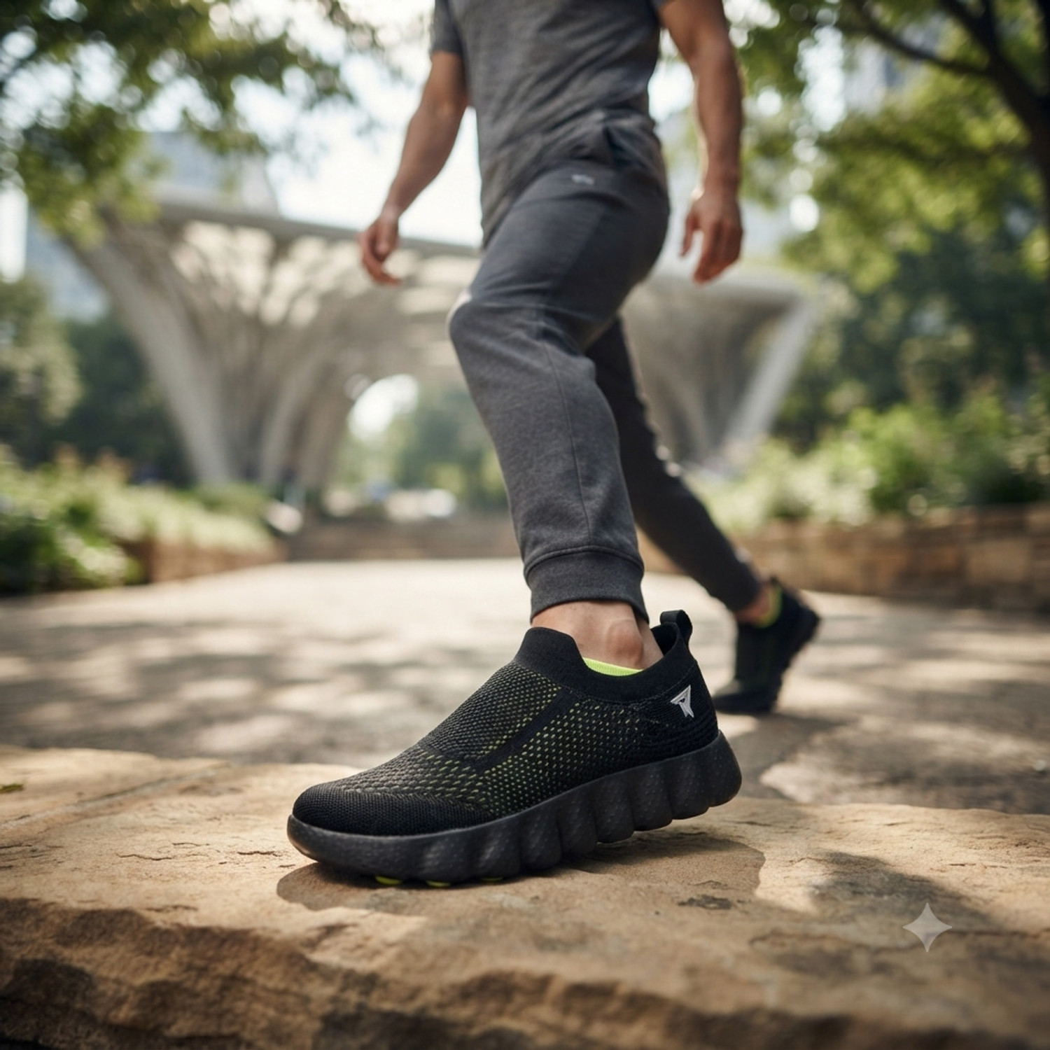 Image of density Sneakers For Men (Black, Green, 7)