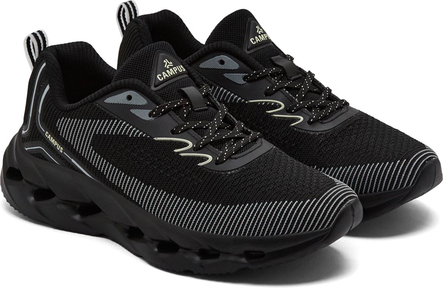 CAMPUS SPECS Black Running Shoes for Men - Image 2