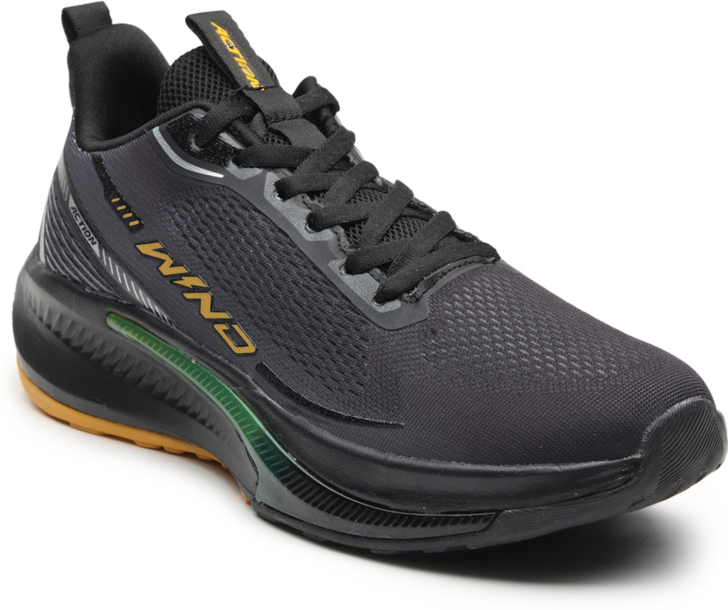Image of action Athleo TURBO-2103 Lightweight Breathable Comfortable Sports Lace-Ups Running Shoes For Men
