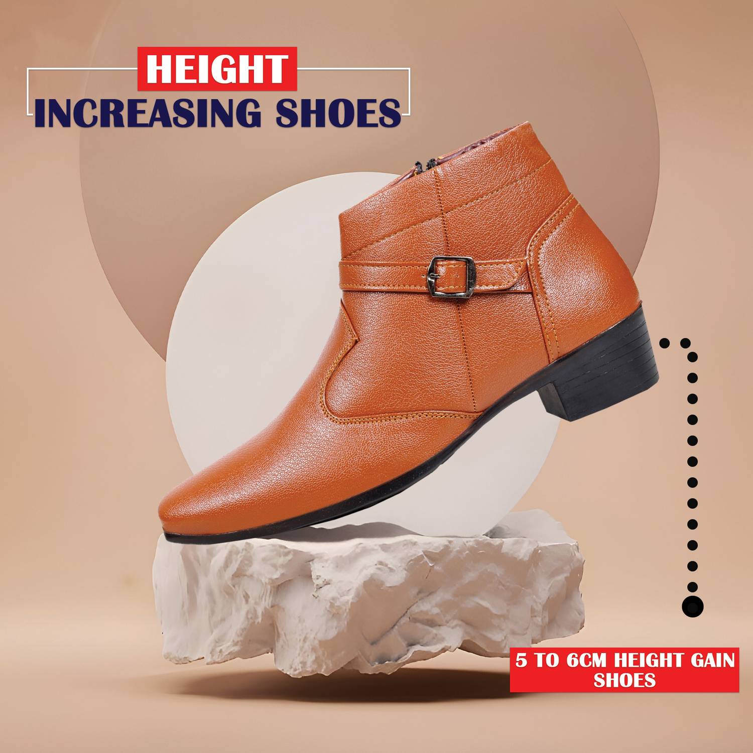 BXXY Heel Height Increasing Formal Party Wear Slip-on Boot Boots For Men