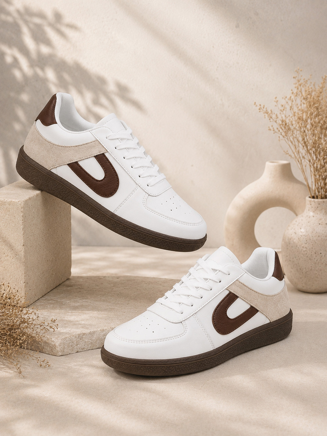 Image of Layasa Colorblock Flat with Ultra Soft Cushion Lace-Up All-Day Comfort Sneakers For Women