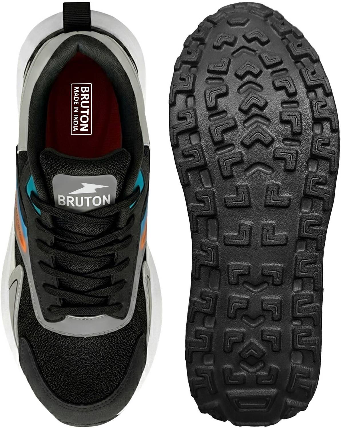 BRUTON Running Shoes For Men Black - Image 5