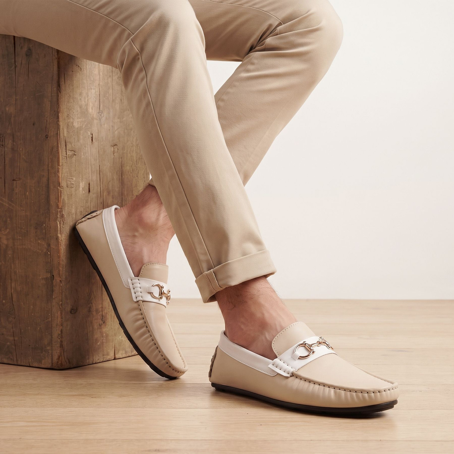 Image of Shozie Men's Stylish Casual Loafers Shoes Loafers For Men (Beige, 9)