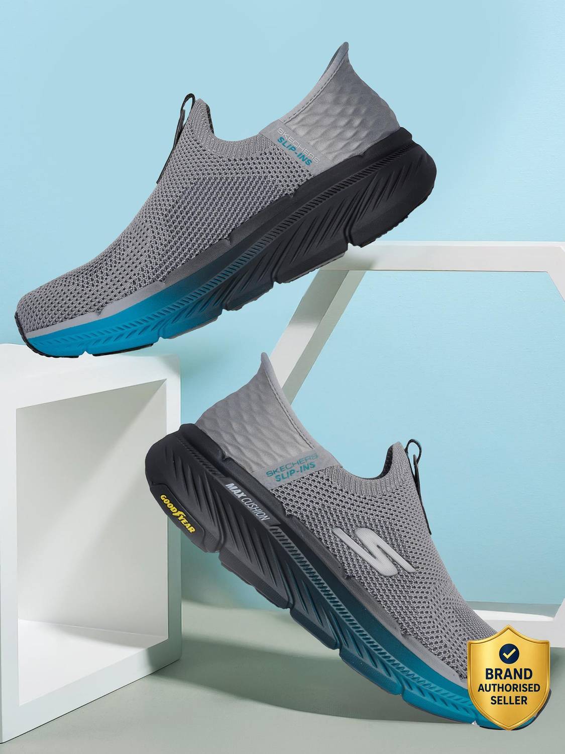 Skechers MAX CUSHIONING PREMIER 2.0 Men's Running Shoes - Gray