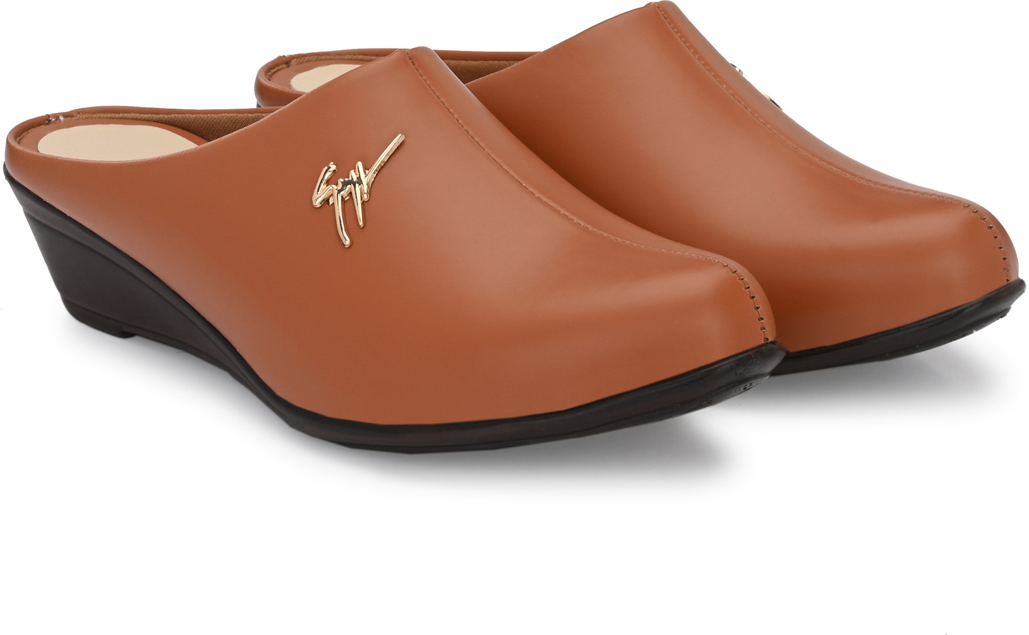 Image of FOOTLOOSE Women Flats Comfortable Slip On Backless Pointed Toe Mules Shoes Casuals For Women