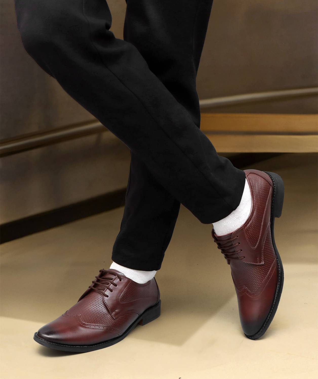 Aramish Genuine Leather Formal Derby Lace Up For Men
